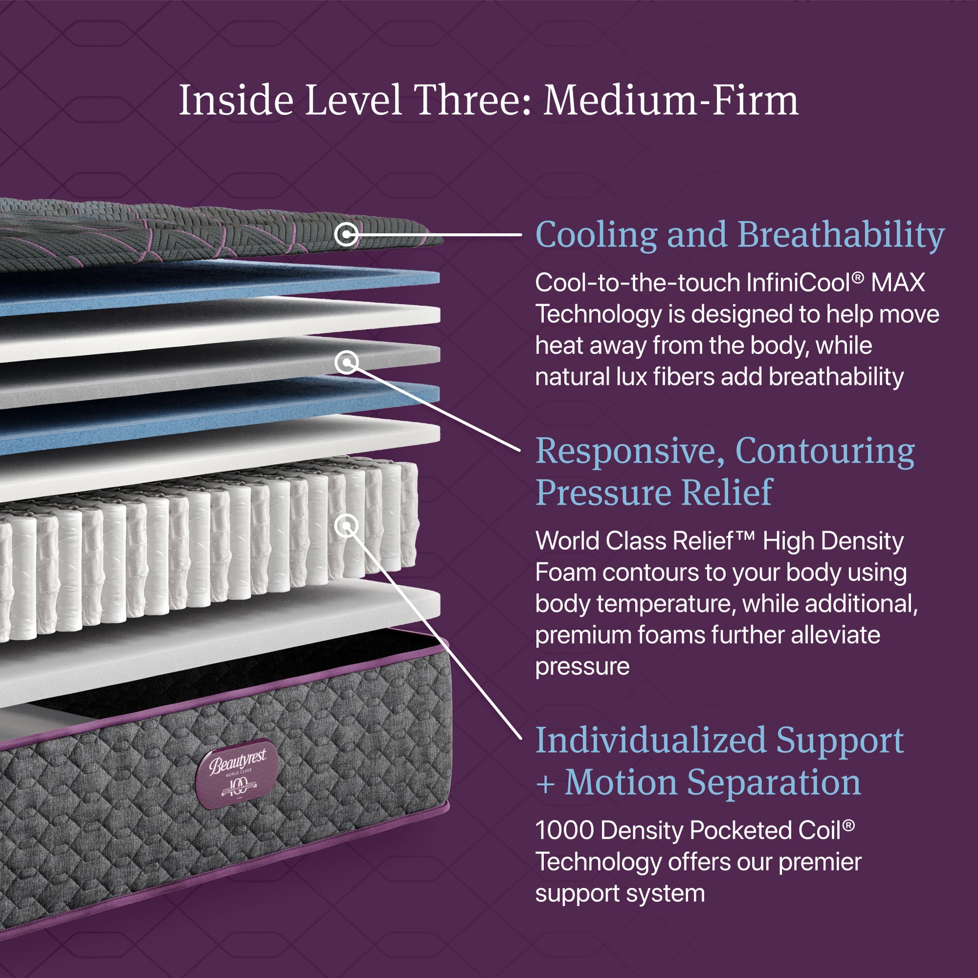 World Class L3 Medium Firm Queen Mattress-Metro Mattress