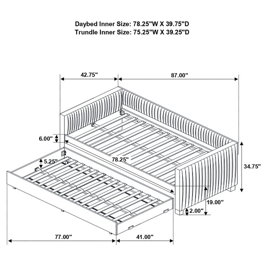 Brodie Twin Daybed with Trundle-Metro Mattress