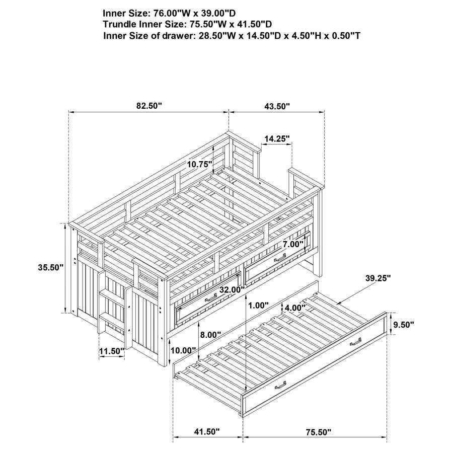 Carlsbad Twin Captain's Bed-Metro Mattress