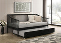 Delgado Black Twin Wood Daybed with Trundle-Metro Mattress