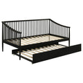 Delgado Black Twin Wood Daybed with Trundle-Metro Mattress