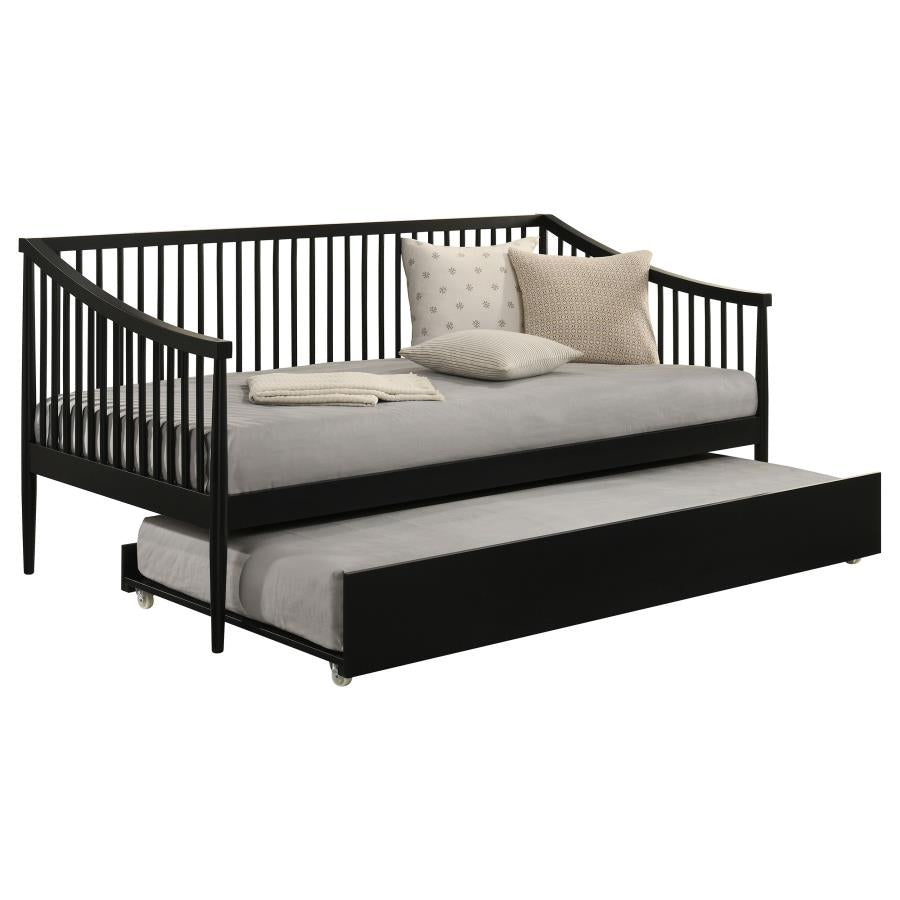 Delgado Black Twin Wood Daybed with Trundle