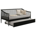 Delgado Black Twin Wood Daybed with Trundle-Metro Mattress