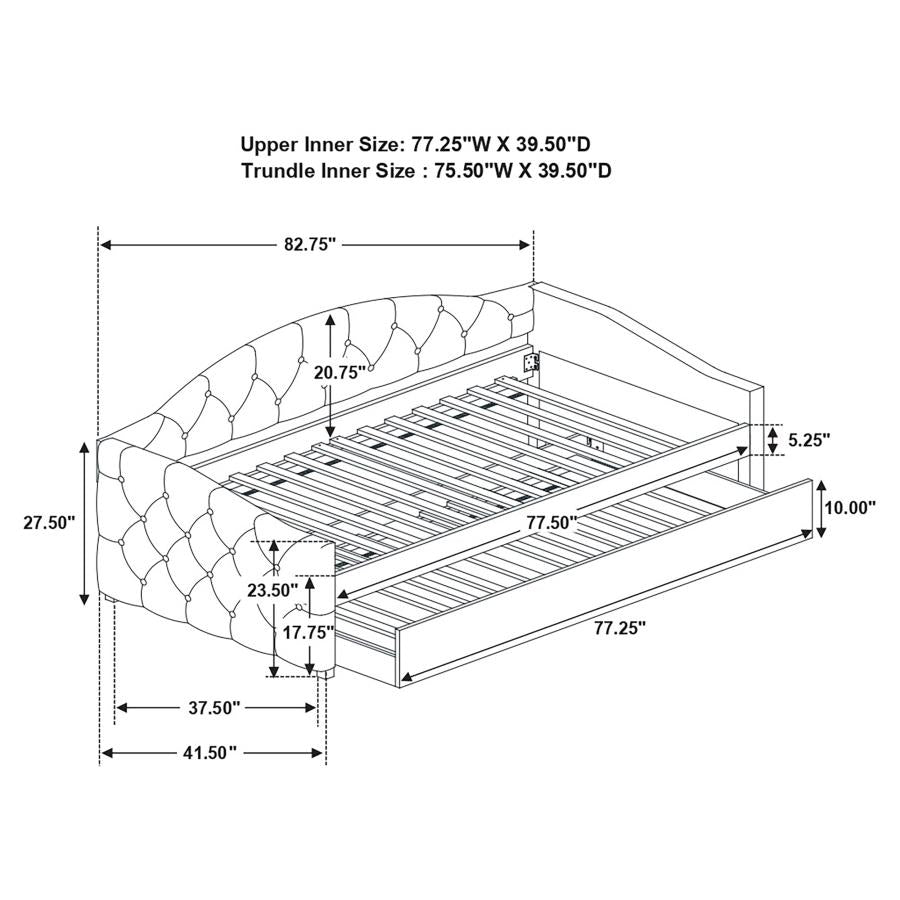 Sadie Gray Trundle Bed-Metro Mattress